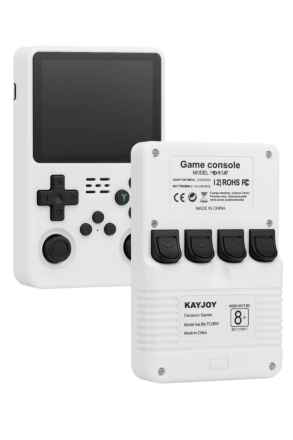 CASAQUIN R36S Handheld Gaming Console with 15000 Built-in Games, 64GB Retro Video Game System, 3.5 Inch IPS Screen, 20 Emulators, Portable Rechargeable Console for Kids & Adults (White)