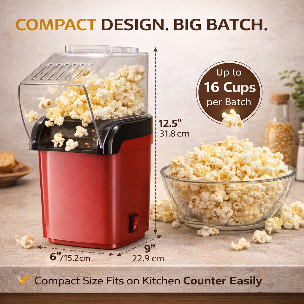 Oil Free Popcorn Maker Machine for Home | Electric Popcorn Machine India