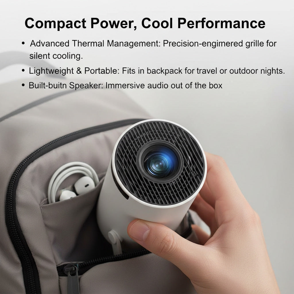 Casaquin Smart Projector | 4K Support, Native 720p HD | WiFi Mini Projector with Android 11, Netflix, Prime & YouTube