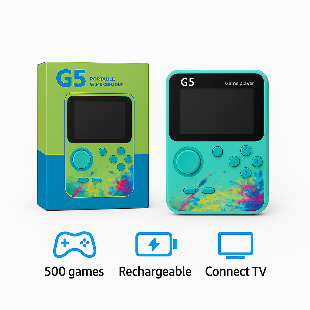 Casaquin G5 Handheld Retro Game Console - 500+ Classic Games, Portable 3.0" Color Screen
