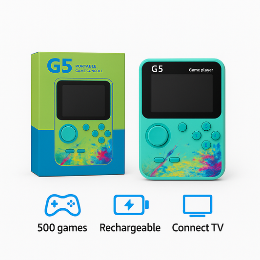 Casaquin G5 Handheld Retro Game Console - 500+ Classic Games, Portable 3.0" Color Screen