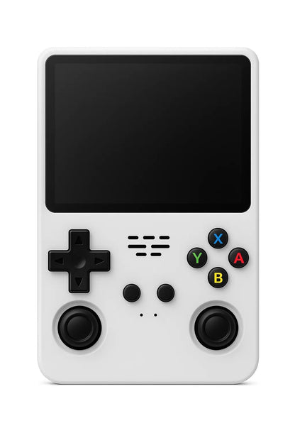 CASAQUIN R36S Handheld Gaming Console with 15000 Built-in Games, 64GB Retro Video Game System, 3.5 Inch IPS Screen, 20 Emulators, Portable Rechargeable Console for Kids & Adults (White)