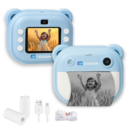Best Seller – Kids Print Camera 📸 – Mini Digital HD Photo & Video Camcorder with Games | Fun Learning Toy for Boys & Girls Ages 4-18 | Includes 2 Print Rolls | Kids