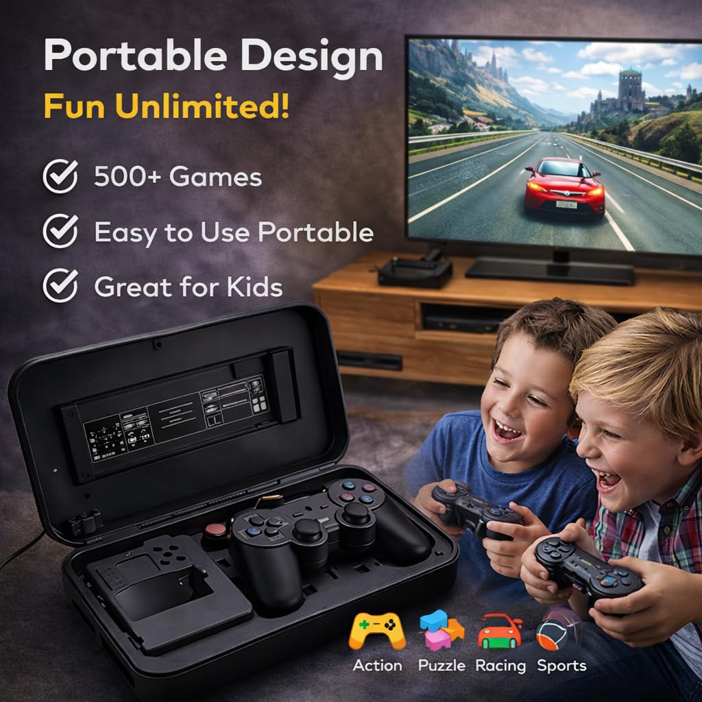 Casaquin Gift Gallery Video Games for Kids 500-in-1 Games, 3.5 Inch LCD Display, Gameboy Age 7, Digital Game Player, Pocket Gamer, Handheld Gaming Console (A11-M33)