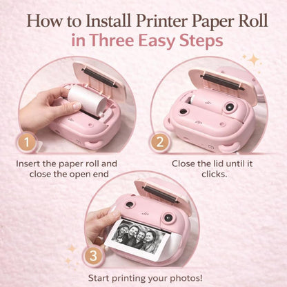 Casaquin Kids Instant Print Camera Â– 100MP Mini Digital HD Photo & Video Camcorder with Games | Fun Learning Toy for Boys & Girls Ages 3-12 | Includes 2 Print Rolls Â– Ideal Gift for Kids,32 GB