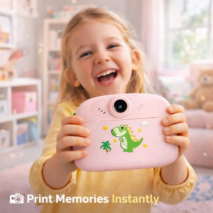 Casaquin Kids Instant Print Camera with Mini HD Photo & 1080P Video, Selfie Digital Toy for Boys & Girls, Portable Instant Photo Printer with 2 Thermal Paper Rolls, Colour Subject to Availability