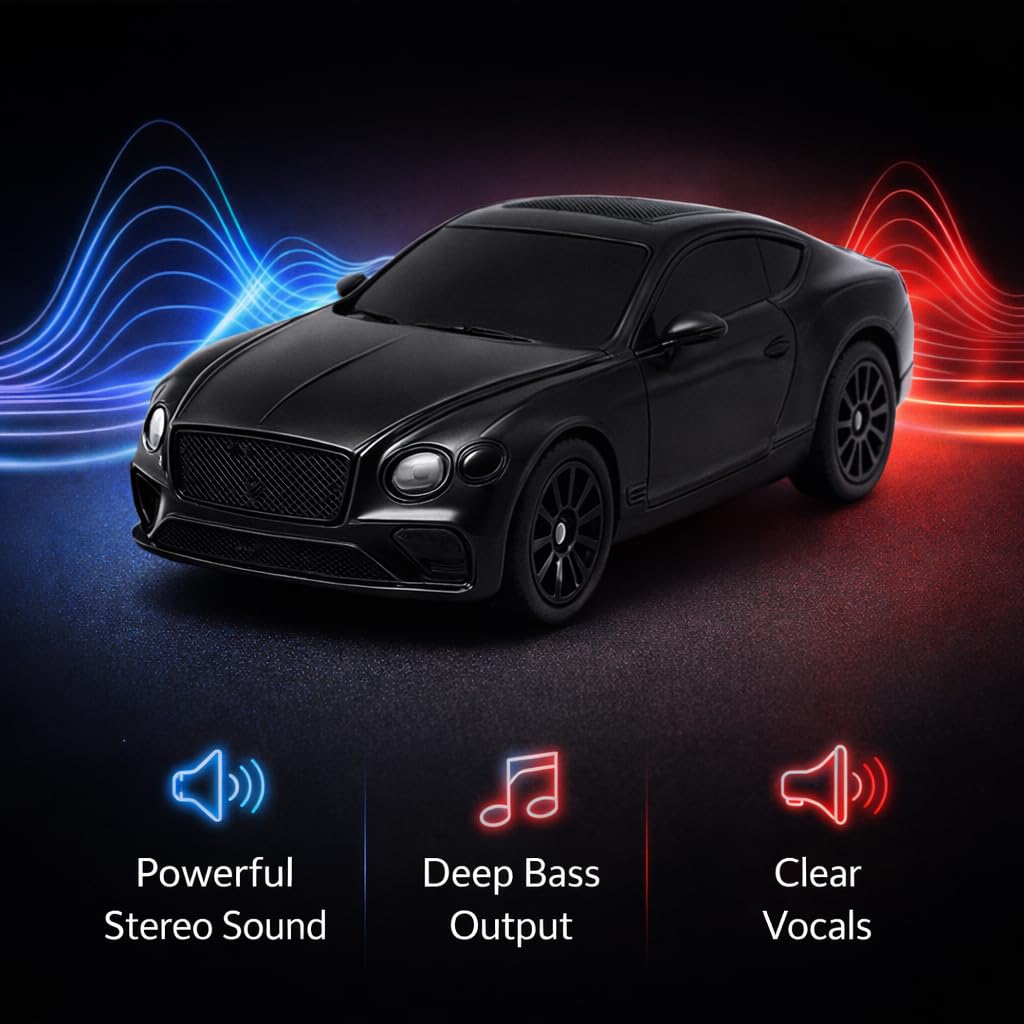 Casaquin Car Shaped Speaker Wireless Bluetooth, Portable Speaker in car Shape, Luxury Sports Four Wheeler Design Speaker Wireless, (Color rendom)