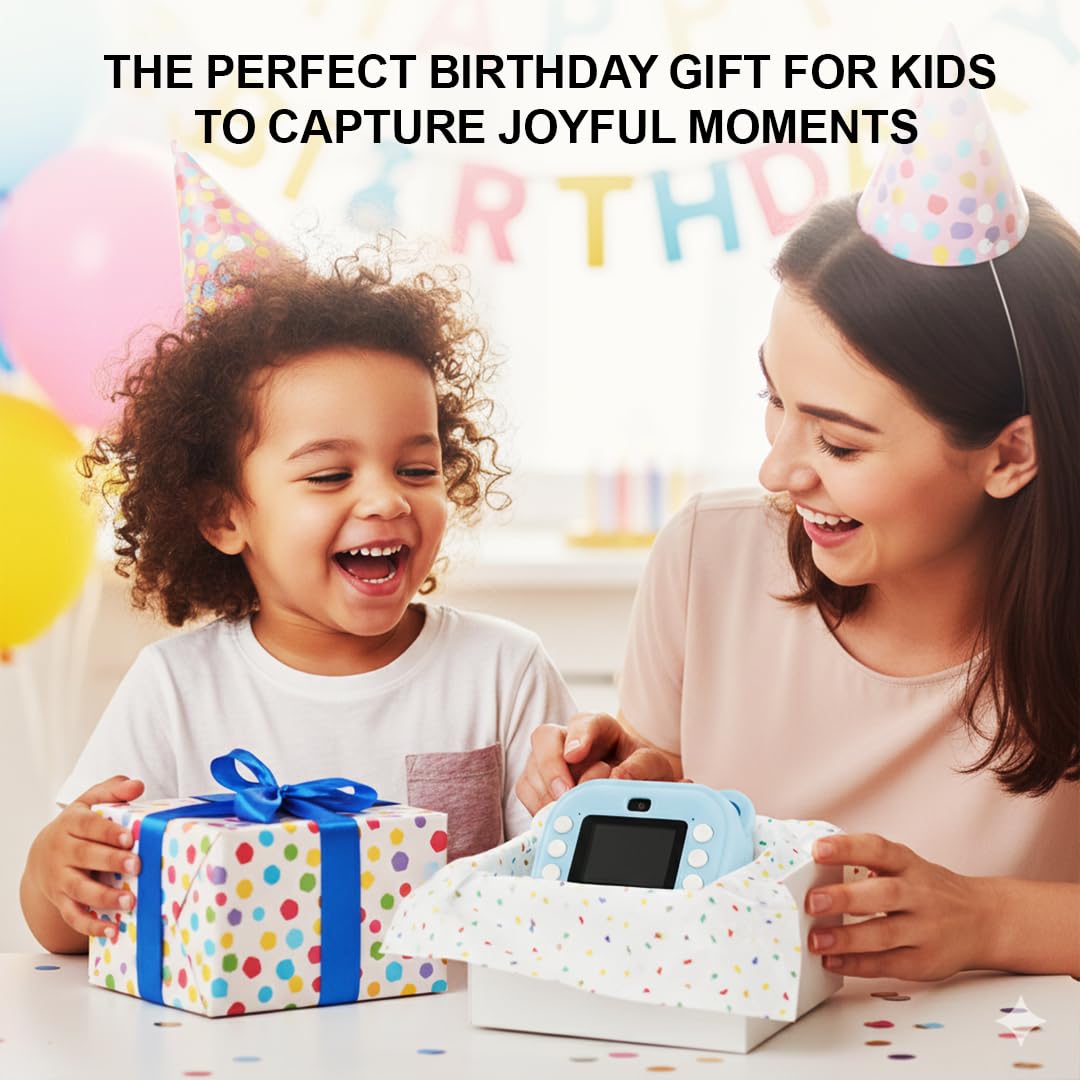 Best Seller – Kids Print Camera 📸 – Mini Digital HD Photo & Video Camcorder with Games | Fun Learning Toy for Boys & Girls Ages 4-18 | Includes 2 Print Rolls | Kids
