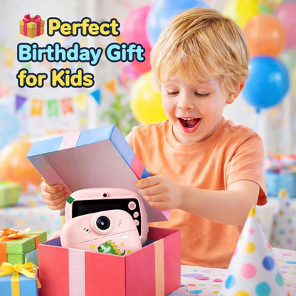 Best Seller – Kids Print Camera 📸 – Mini Digital HD Photo & Video Camcorder with Games | Fun Learning Toy for Boys & Girls Ages 4-18 | Includes 2 Print Rolls | Kids