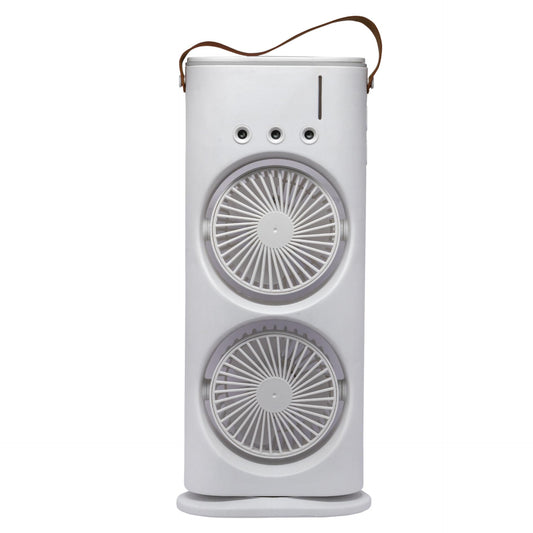 Casaquin Ac Mini Cooler Fan for Room Cooling, Portable USB, 3-Mode with LED Light, Humidity Control, Aroma Diffuser Function, 3 Spray Modes for Office,Home,Dorm,Travel (Double Mist Sprey Fan)
