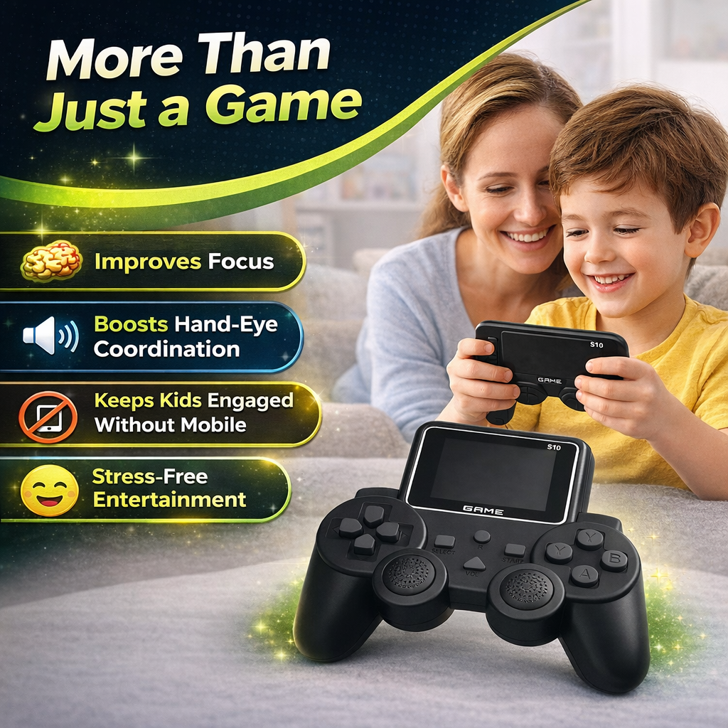 Casaquin S10 Portable Gaming Console | 500+ Built-in Retro Games | Rechargeable | TV Connect | 3.5” Screen | Perfect Gift for Kids & Adults 🎮