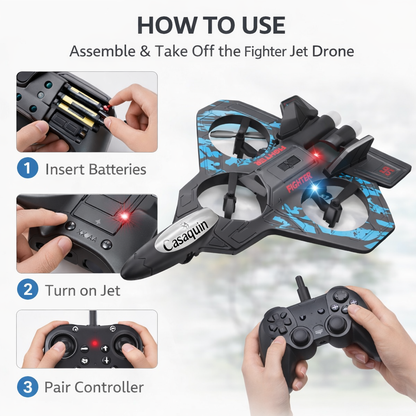 Fighter Jet Toy for Kids | LED Light & Sound Airplane Toy | Friction Powered Jet Plane | Realistic Military Aircraft Toy for Boys & Girls