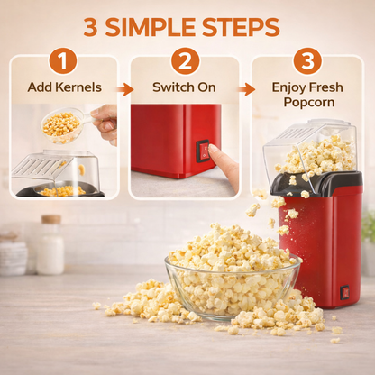 Oil Free Popcorn Maker Machine for Home | Electric Popcorn Machine India