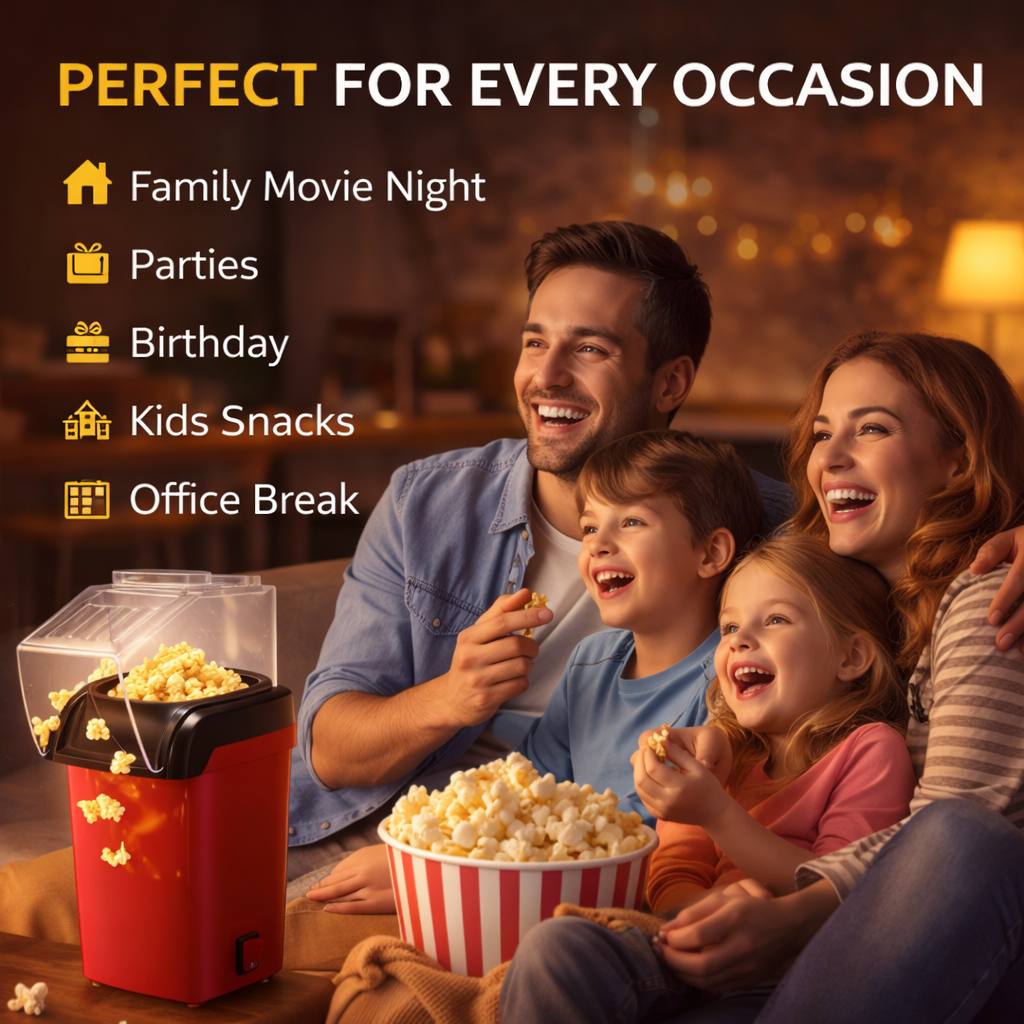 Oil Free Popcorn Maker Machine for Home | Electric Popcorn Machine India