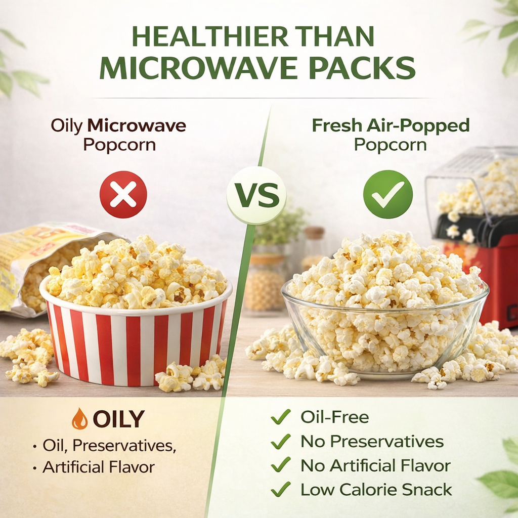 Oil Free Popcorn Maker Machine for Home | Electric Popcorn Machine India