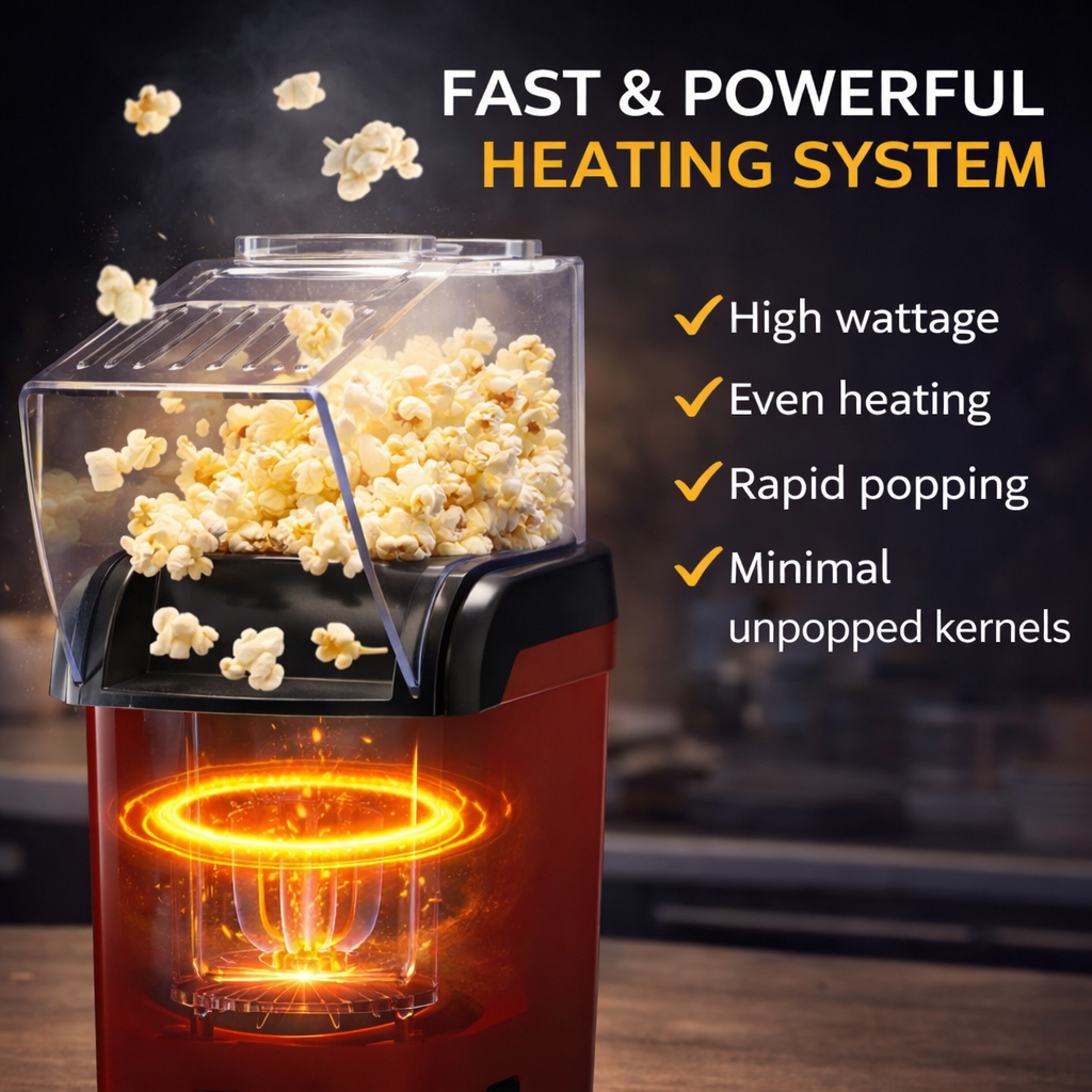 Oil Free Popcorn Maker Machine for Home | Electric Popcorn Machine India