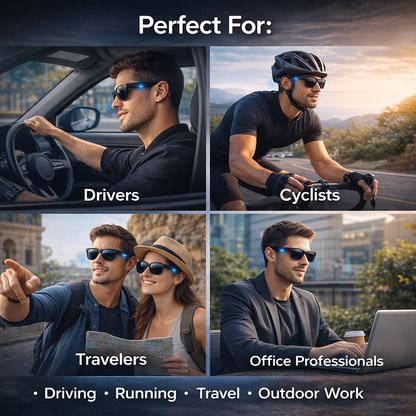 Casaquin Smart Bluetooth Sunglasses | Wireless Audio Glasses with Speaker & Mic | UV Protection | Hands-Free Calling | Stylish Smart Glasses for Men & Women