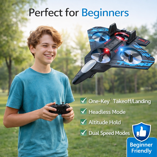 Fighter Jet Toy for Kids | LED Light & Sound Airplane Toy | Friction Powered Jet Plane | Realistic Military Aircraft Toy for Boys & Girls
