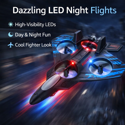 Fighter Jet Toy for Kids | LED Light & Sound Airplane Toy | Friction Powered Jet Plane | Realistic Military Aircraft Toy for Boys & Girls