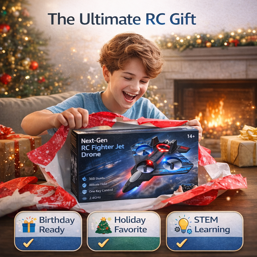 Fighter Jet Toy for Kids | LED Light & Sound Airplane Toy | Friction Powered Jet Plane | Realistic Military Aircraft Toy for Boys & Girls