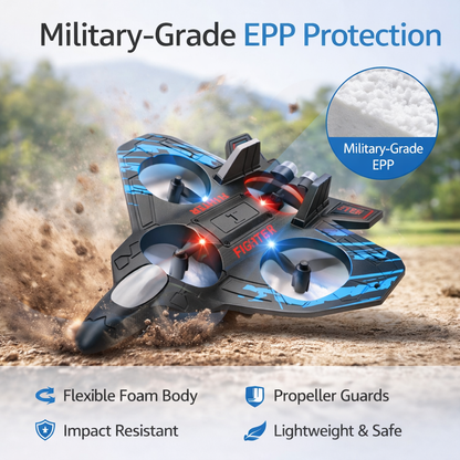 Fighter Jet Toy for Kids | LED Light & Sound Airplane Toy | Friction Powered Jet Plane | Realistic Military Aircraft Toy for Boys & Girls