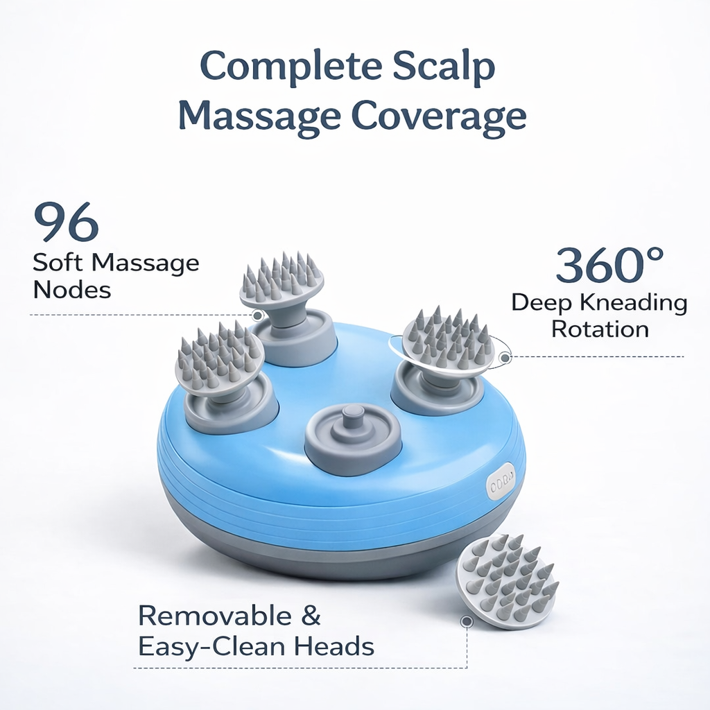 Casaquin Electric Scalp Massager | Hair Growth Stimulator | Stress Relief Head Massager | Waterproof Rechargeable Hair Massage Brush for Men & Women